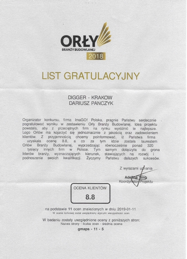 list gratulacyjny digger-krakow